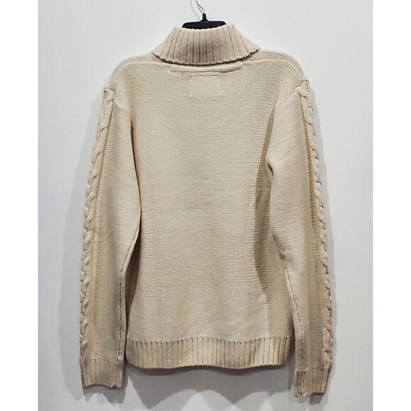WEATHERPROOF Vintage Shawl Collar Horizontal Cable Knit Sweater, M - Picture 6 of 10